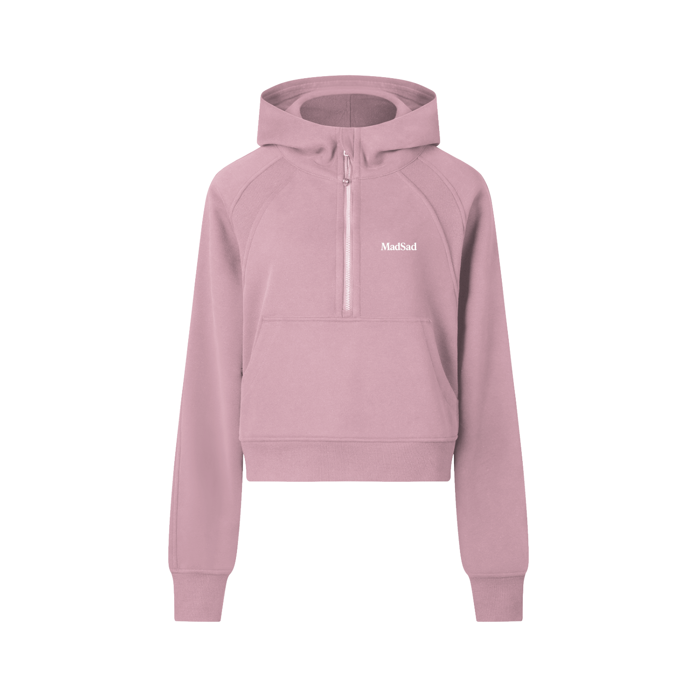 MadSad - Cropped Half-Zip Hoodie