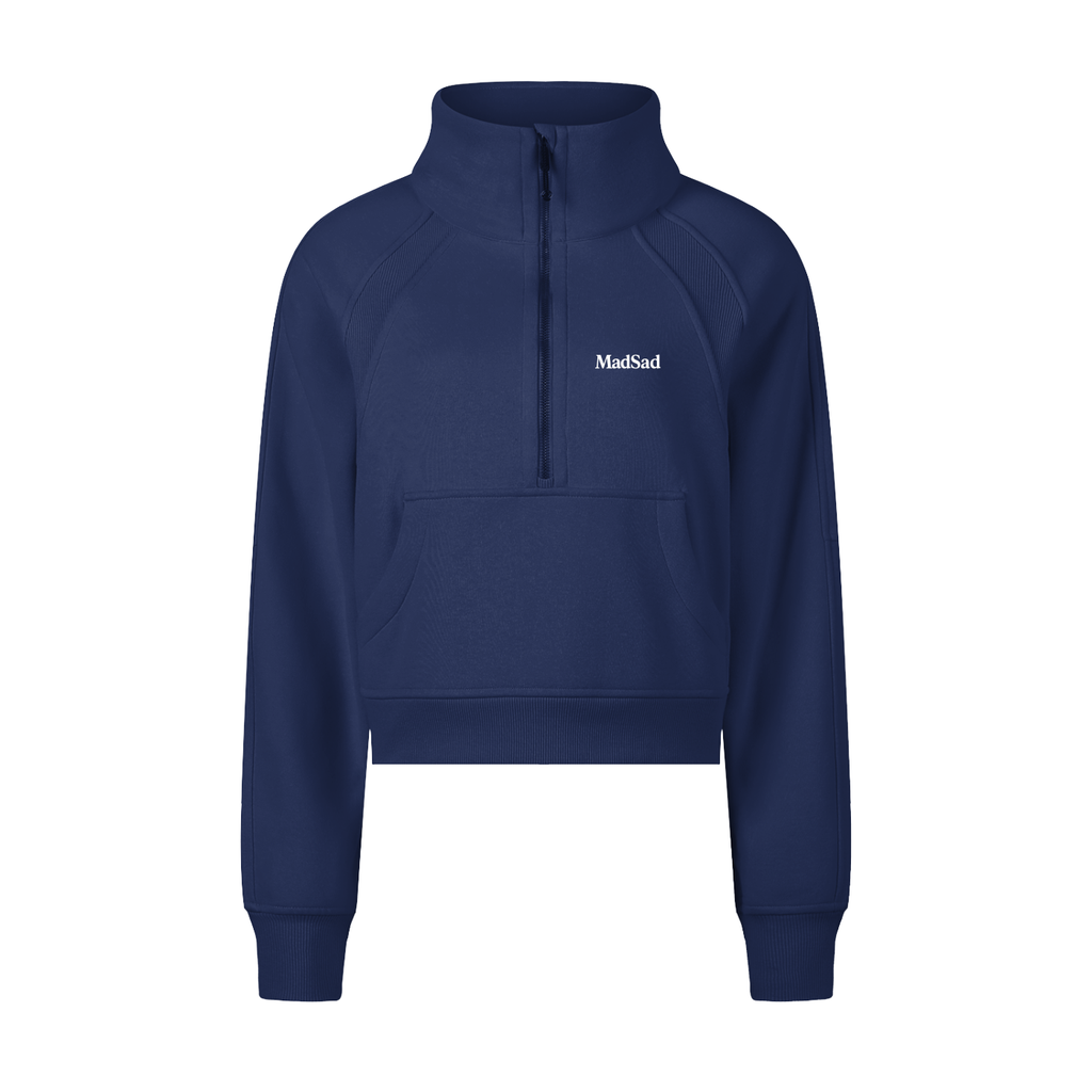 MadSad - Cropped Half-Zip Sweatshirt