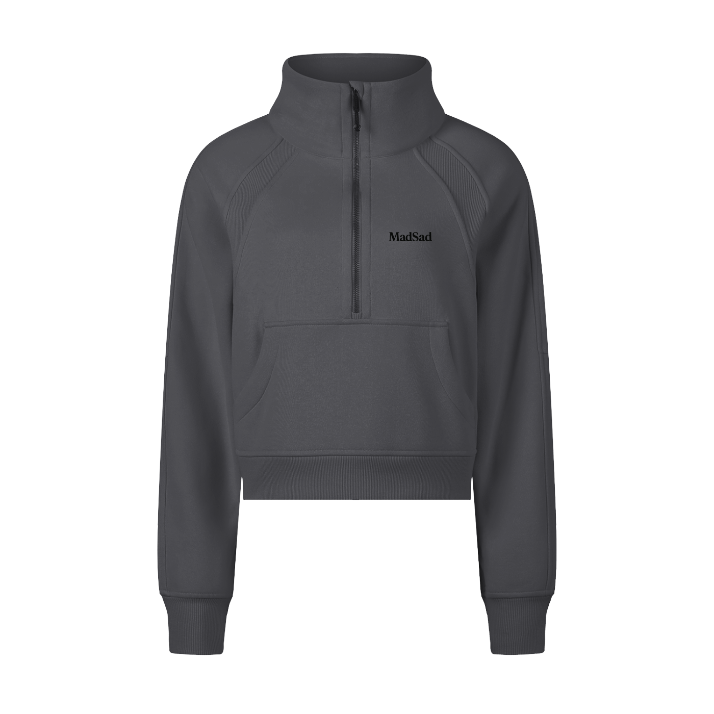 MadSad - Cropped Half-Zip Sweatshirt