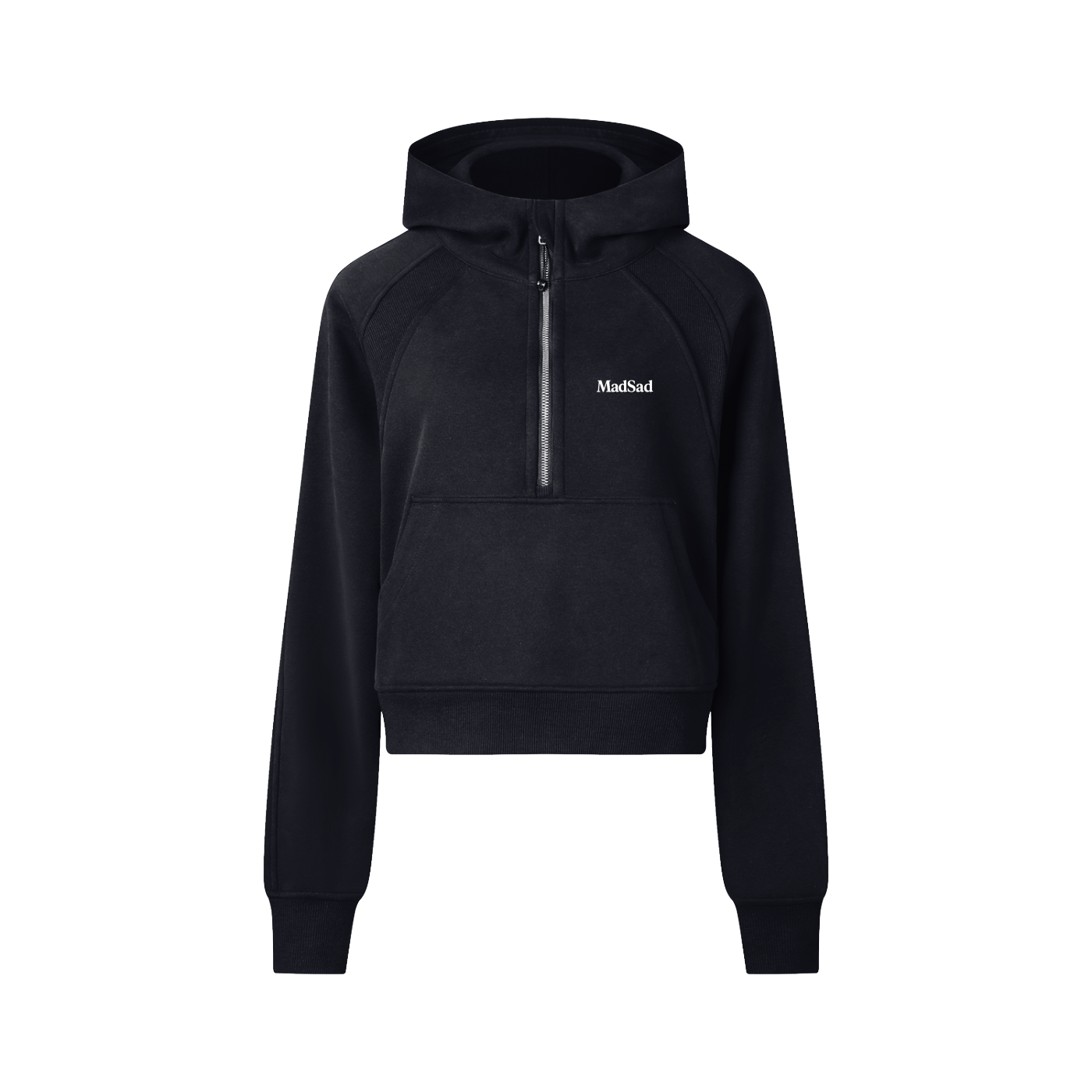 MadSad - Cropped Half-Zip Hoodie