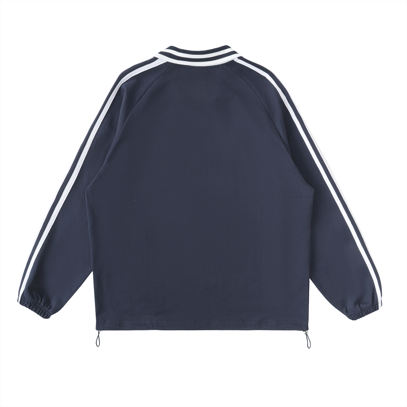 MadSad - Striped Lapel Collar Sweatshirt