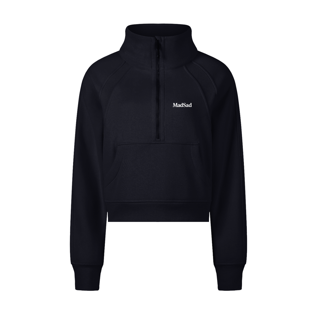 MadSad - Cropped Half-Zip Sweatshirt