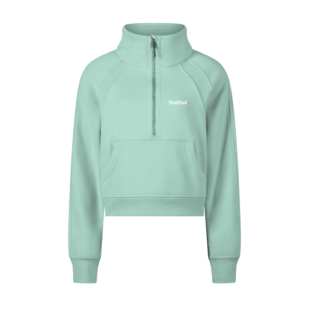 MadSad - Cropped Half-Zip Sweatshirt