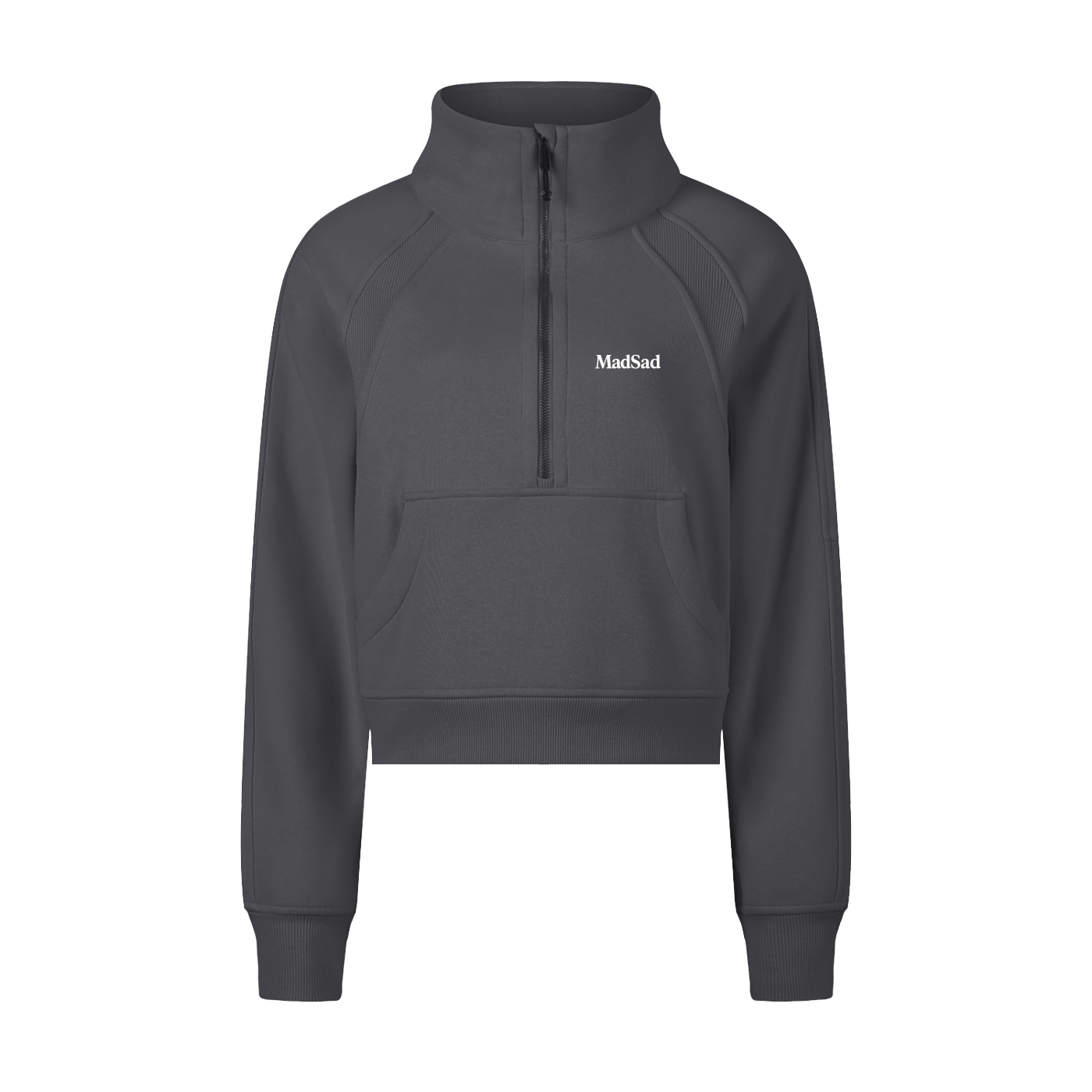 MadSad - Cropped Half-Zip Sweatshirt